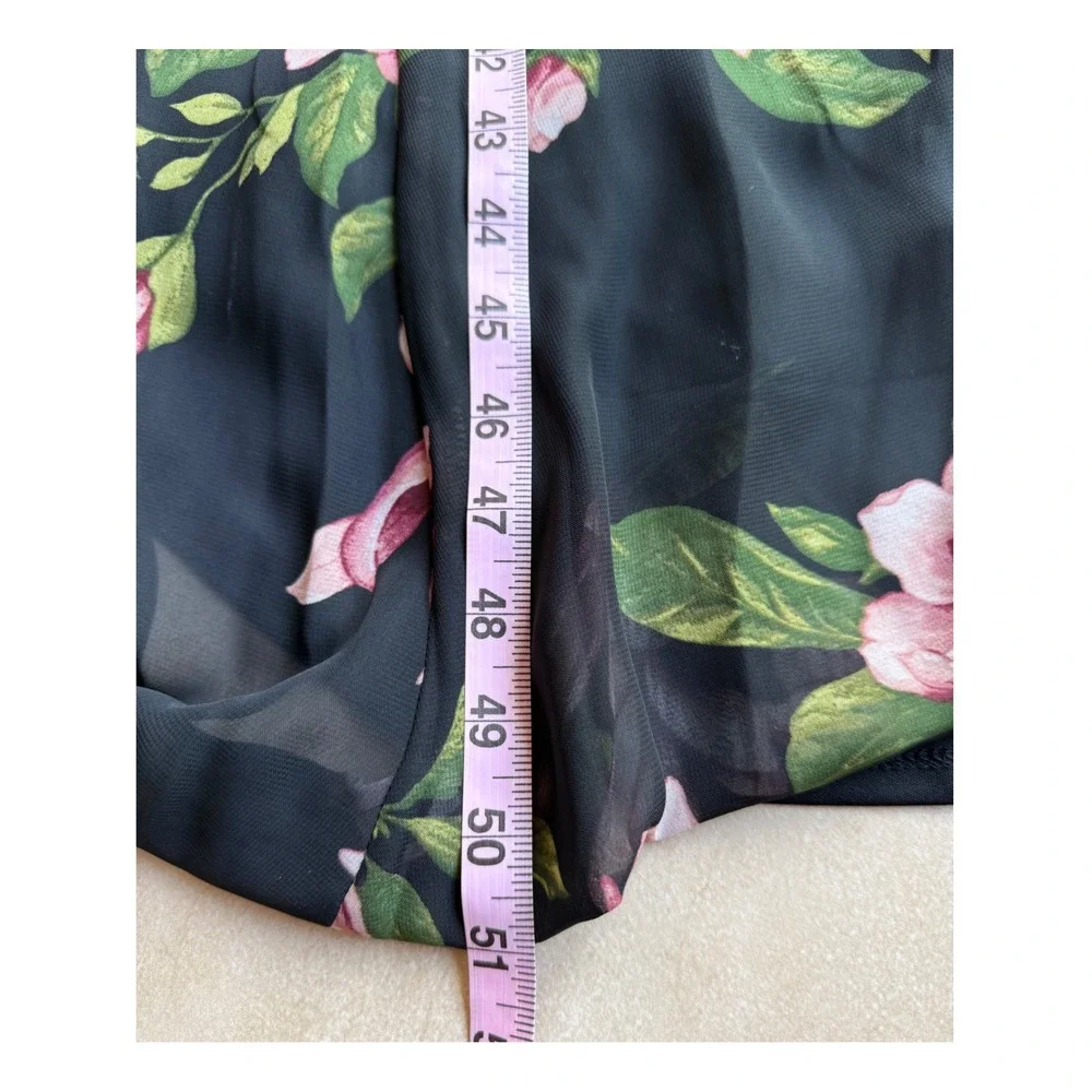 Rachel Zoe Black Pink Floral Magnolia High Neck Halter Maxi Dress Med NWOT